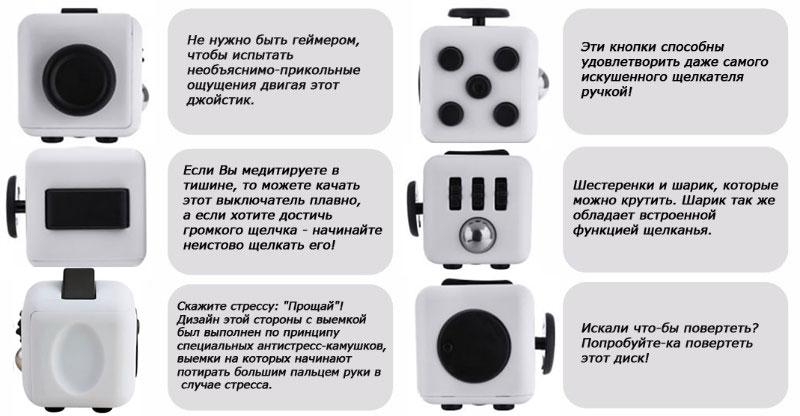 Fidget Cube. Кубик-антистресс. Фиджет куб. Оригинал. Рассрочка. Kaspi RED - фото 2 - id-p83418484