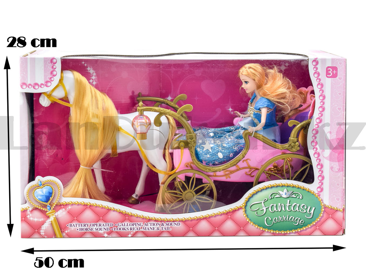 Игровой набор для девочек "Кукла Барби с запряженной каретой и белой лошадкой" световой и музыкальный эффект - фото 2 - id-p83418323