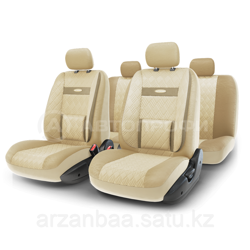 Чехлы на сиденья Comfort COM комбинированные с экокожей. Бежевые чехлы Автопрофи