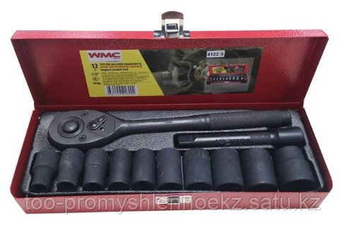4122-5 WMC tools Набор инструментов ударных 12 предметов 1/2" (6гр.)(10-24мм) WMC TOOLS 4122-5