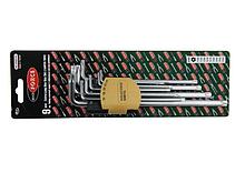 RF-5098TXL ROCKFORCE Набор ключей Г-образных TORX экстра длинных, 9 предметов (Т10Н, Т15Н, Т20Н, Т25Н,Т27Н,