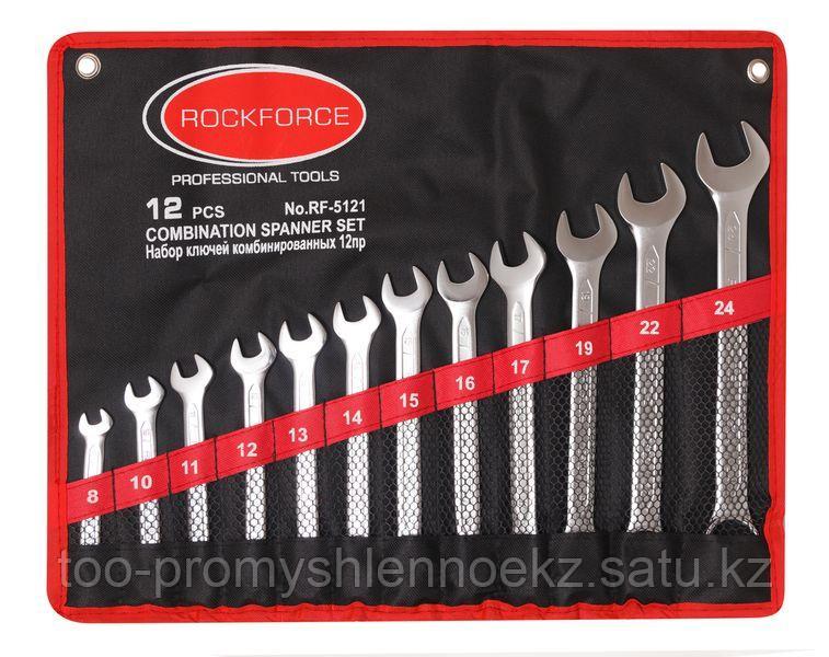 RF-5121 ROCKFORCE Набор ключей комбинированных 12 предметов на полотне (8, 10-17, 19, 22, 24мм) ROCKFORCE