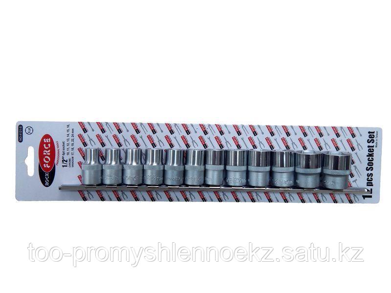 RF-4121-9 ROCKFORCE Набор головок 12 предметов 1/2" 12гр.(10-19,22,24мм), на планке ROCKFORCE RF-4121-9