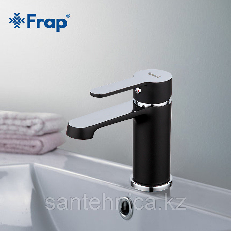 FRAP F1042 Смеситель д/раковины черный/хром