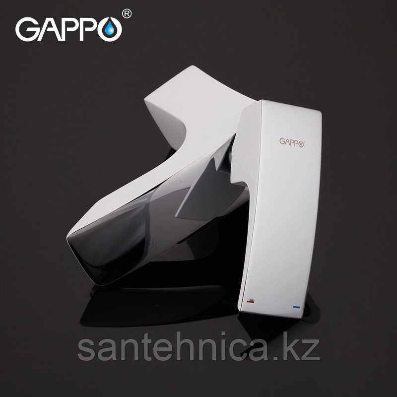 Смеситель для раковины Gappo G1007-7 белый/хром - фото 4 - id-p83443636