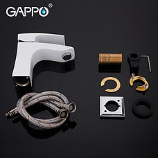 Смеситель для раковины Gappo G1007-7 белый/хром, фото 3