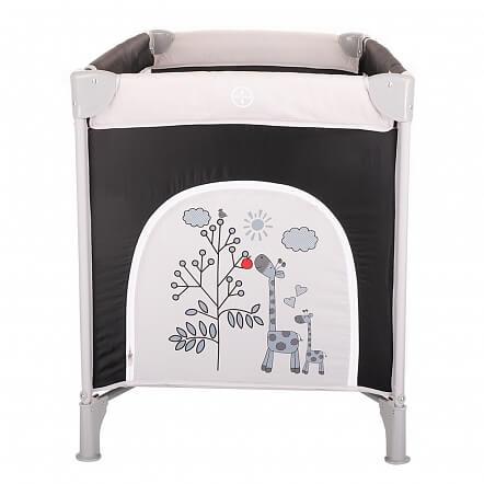 PITUSO Манеж-кровать FLORECITA BLACK/ЧЕРНЫЙ одноуровневый, 2 кольца, лаз на молнии, 125X65X78 см