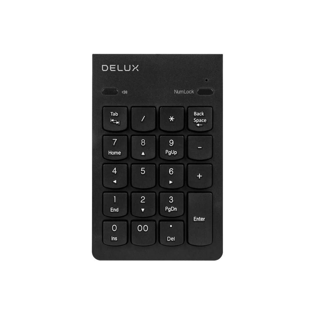 Клавиатура с цифровым блоком Delux DLK-300UB (Ультратонкая, Black)