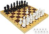 Настольная игра Шахматы и шашки пластмассовые в деревянной упаковке (29*29 см), фото 2