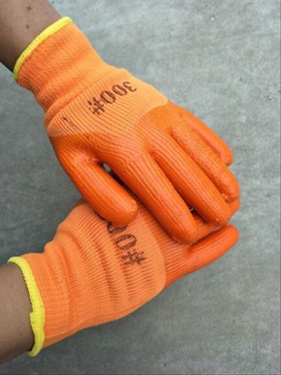 Перчатки #300 оранжевый c латексным покрытием - фото 1 - id-p83469335
