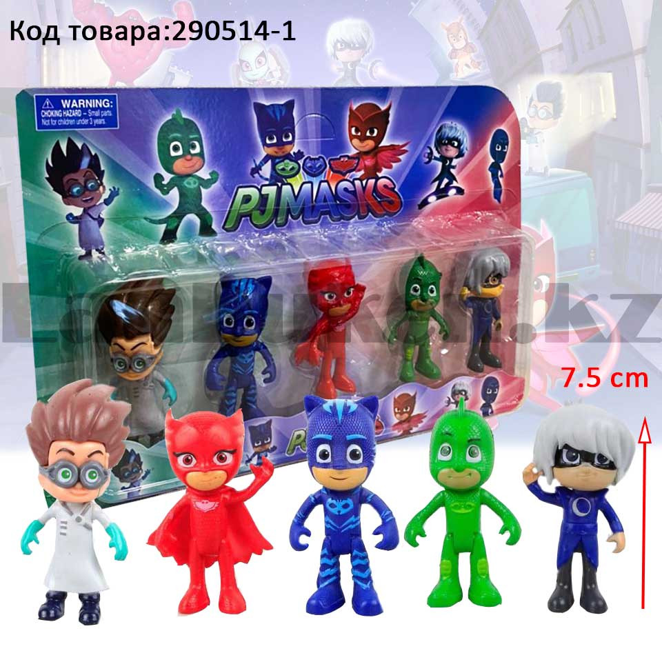 Игровой набор Герои в масках Pj Masks 5 фигурок Кэтбой, Алетт, Гекко, Ромео и Лунная девочка