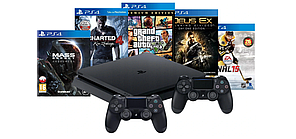 КОНСОЛЬ PS4 SLIM 1 ТБ + 2 PAD V2 + 5 ИГР, фото 2