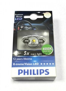 Philips LED C5W 4000K X-tremeVision 12858 Festoon (38mm) - фото 1 - id-p83486007