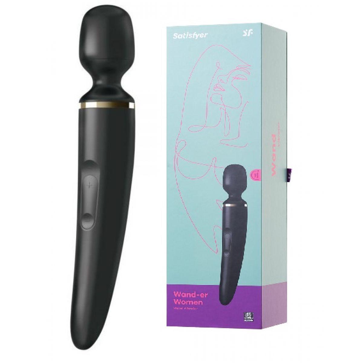 Перезаряжаемый вибромассажёр "Satisfyer Wand-er Woman", размер XXL, чёрный