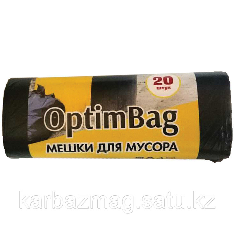 Х/т Мешок для мусора 30л КБ "Optim Bag" ПНД, 48*58см, 10мкм, черные, в рулоне (20шт) арт.255799 - фото 1 - id-p69952513