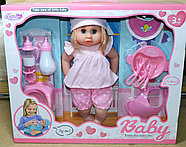B8020 Baby enjoi кукла в шапочке с горшком и набор для кормления, 47*40см, фото 2