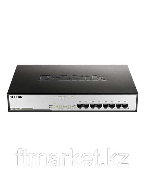 D-Link DGS-1008MP Коммутатор 8 портов 10/100/1000Base-T с поддержкой PoE (802.3at)