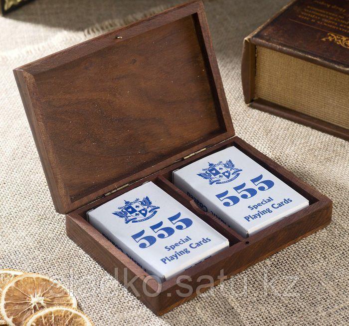 Сувенирный набор Две колоды карт в деревянном боксе - фото 1 - id-p83526181