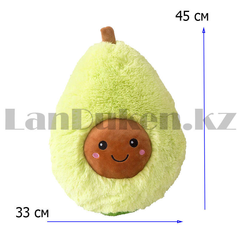 Мягкая игрушка подушка Авокадо с личиком зеленое средняя 45 см - фото 2 - id-p83526183