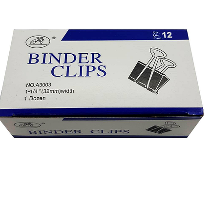 Зажимы для бумаг 41 мм, металлические, черные, 12 штук в упаковке Binder Clips, фото 2