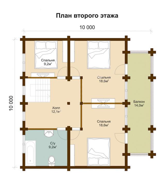 Проект и строительство дома с террасой, план двухэтажного дома и строительство под ключ, проектирование и строительство деревянных домов.