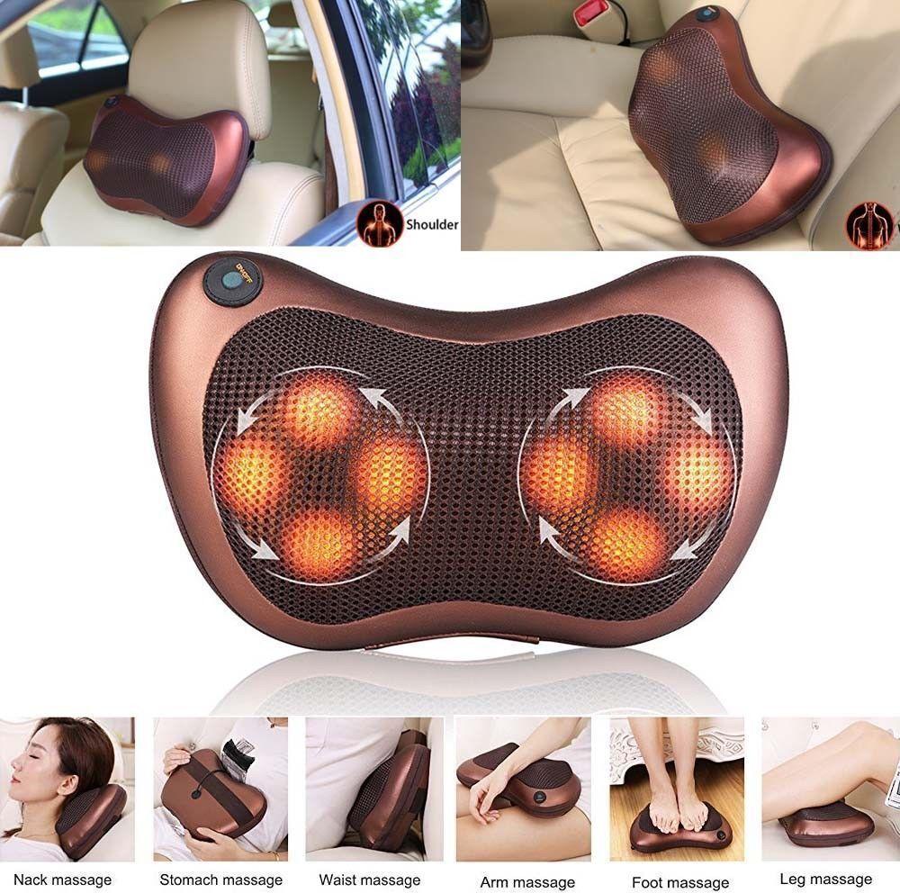 Массажная подушка Massage Pillow 8 роликов в авто и для дома.