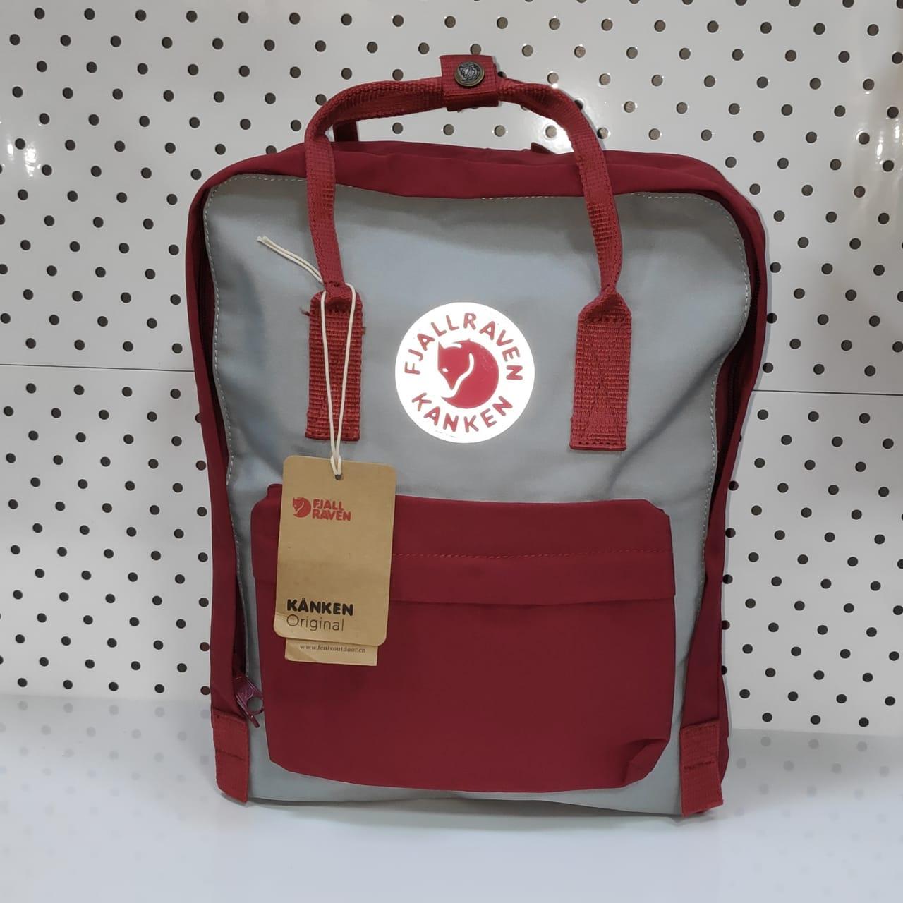 Рюкзак Fjallraven Kanken Classic. Цвет Бордовый и серый отличный вариант  для повседневных прогулок (id 83562115)