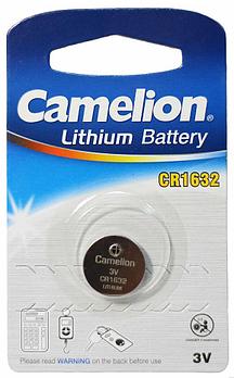 Батарейка CAMELION, CR1632-BP1 Lithium Battery, CR1632, 3V, 220 mAh, 1 шт.