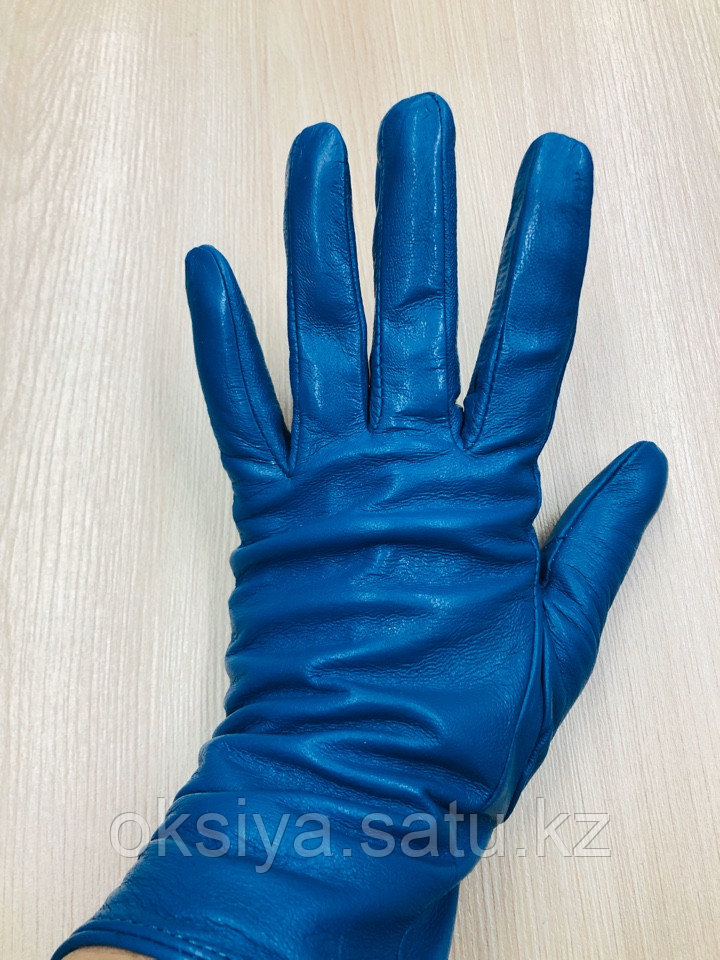 Синие кожаные перчатки - фото 1 - id-p83577761