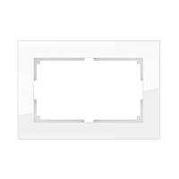 Рамка Werkel Favorit для двойной розетки белый стекло WL01-Frame-01-DBL 4690389073120