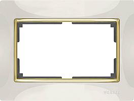 Рамка Werkel Snabb для двойной розетки слоновая кость/золото WL03-Frame-01-DBL-ivory/GD 4690389083853