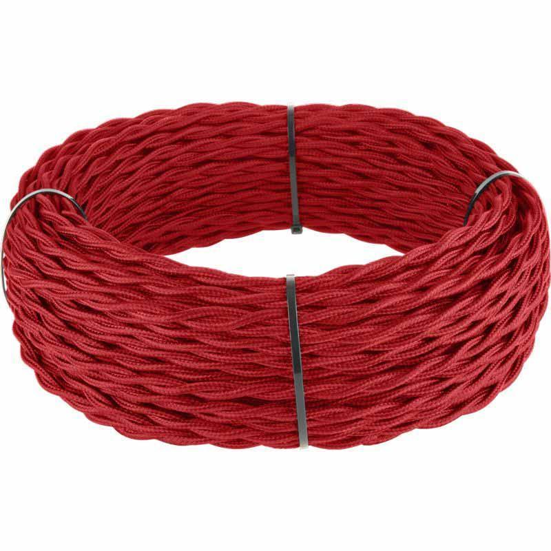 Ретро кабель Werkel витой двухжильный 2,5 мм красный 4690389153044