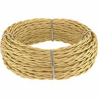 Ретро кабель Werkel витой трехжильный 1,5 мм золотой песок 4690389153075