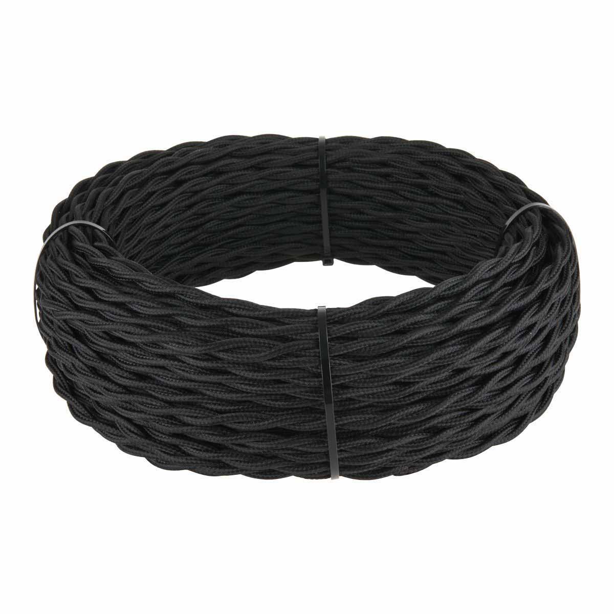 Ретро кабель Werkel витой трехжильный 1,5 мм черный 4690389137051