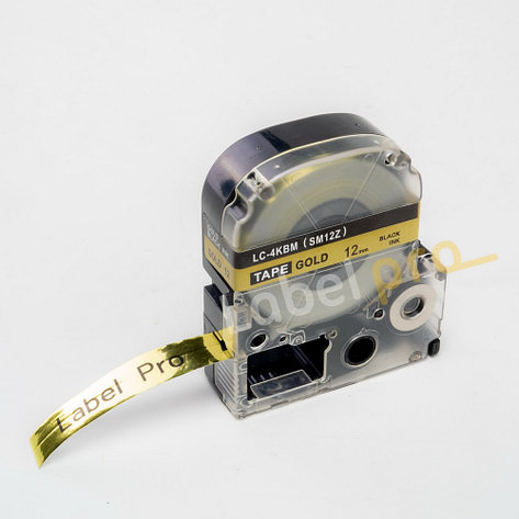 Картридж LC-4SBE для Epson LabelWorks LW-300, LW-400 (лента 12mmx8m ,черный на серебристом (матовый), фото 2