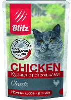 Blitz Classic Влажный корм «Курица с потрошками» 85 гр Блиц