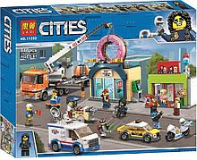 Конструктор Аналог лего сити Lego City 60233 Lari 11392 Открытие магазина по продаже пончиков