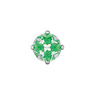 7592-0162 Серьги-иглы System75™ с кубиком циркония 5 мм "Neon" с зеленым отливом, фото 4