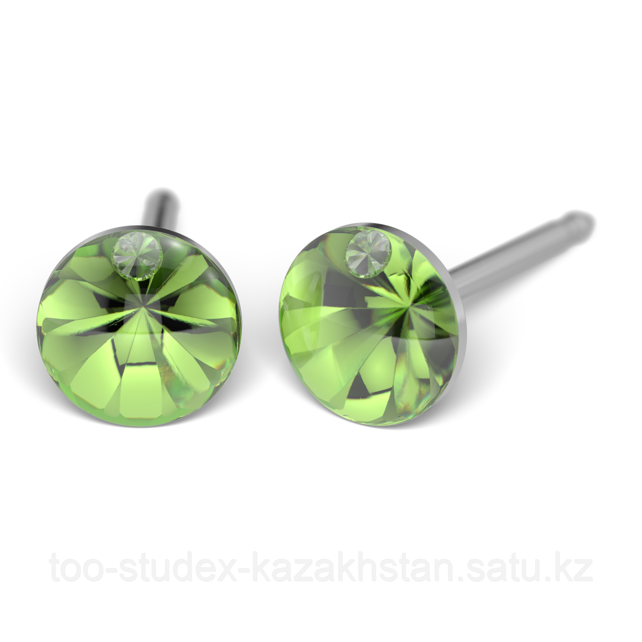 7522-4608 Серьги для прокола STUDEX System75 Зеленый кристалл с цирконом