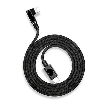 USB cabel  Lighting  1m ткань/ металл шнурок/трос угловой