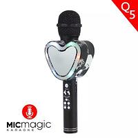 Караоке-микрофон беспроводной Micmagic Q5 с функцией записи голоса и цветомузыкой (Черный)