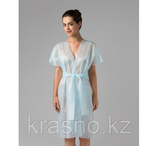 Халат-кимоно 10шт спандбонд одноразовый голубой Чистовье