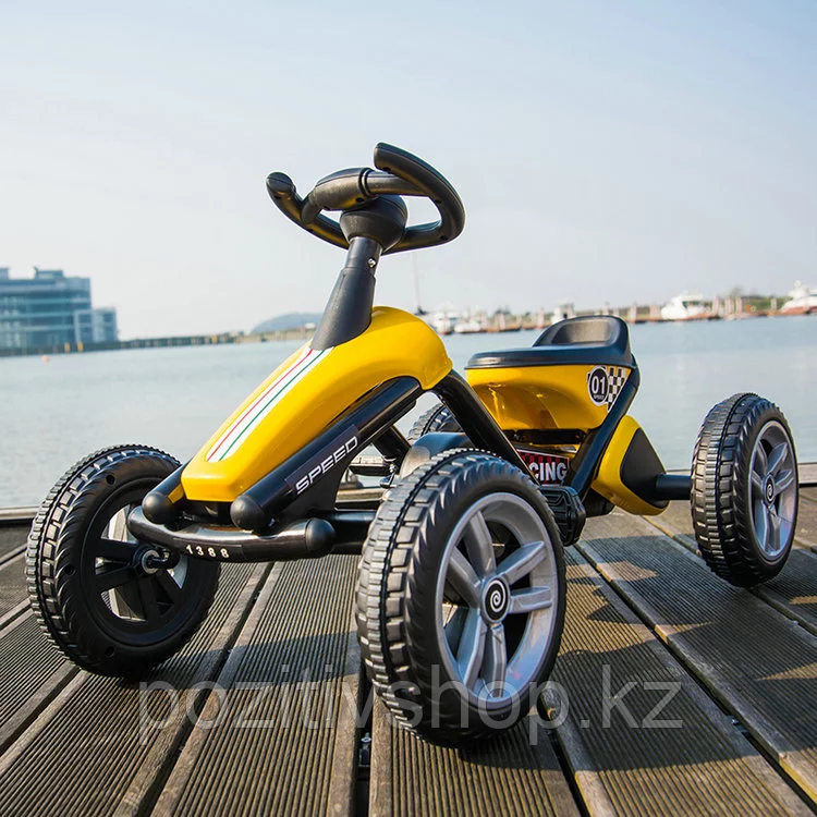 Педальный картинг Go Kart желтый, фото 1