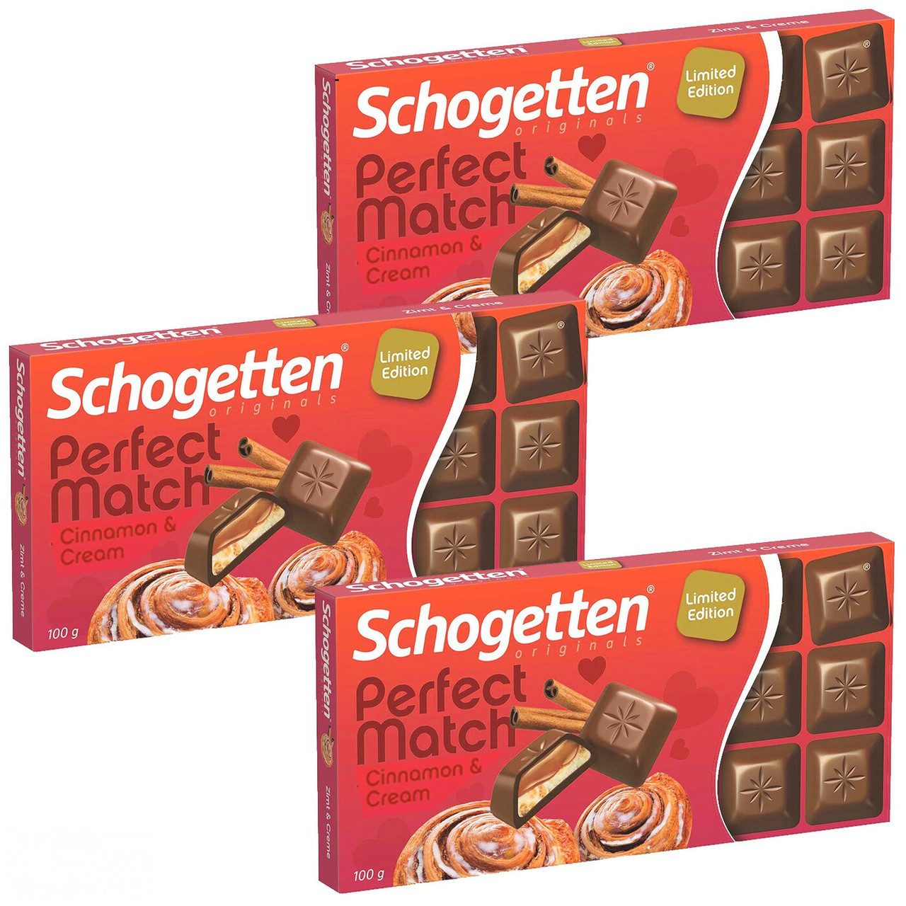 Schogetten Perfect Match Cinnamon & Cream с кусочками печенья и корицей 100гр (15 шт. в упаковке)