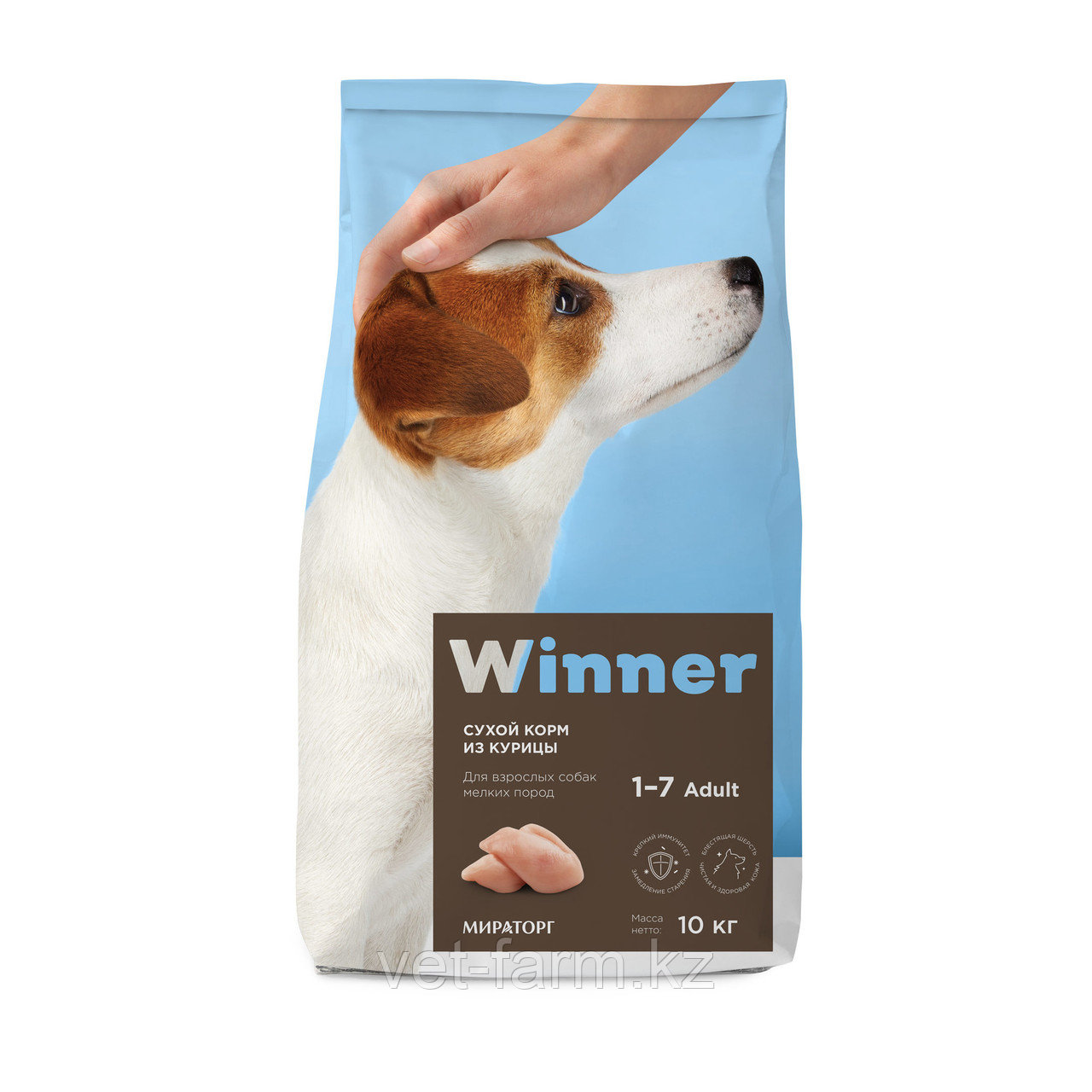 Сухой корм для собак Winner для взрослых собак мелких пород из курицы 10 кг