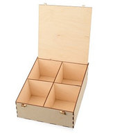 Подарочная коробка из фанеры, с перегородкой