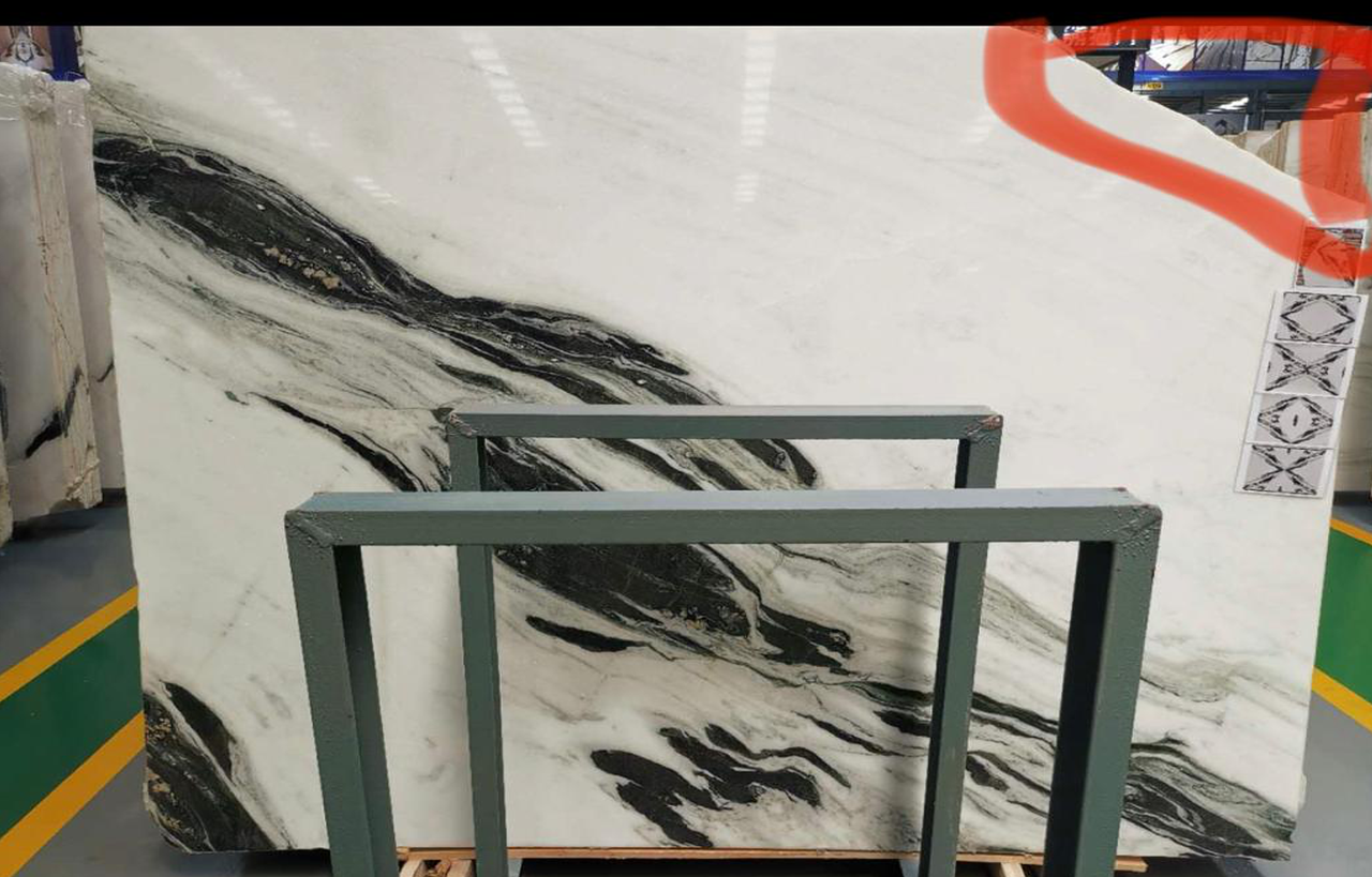 Белый мрамор Panda White, полированный