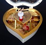 Музыкальная шкатулка механическая «Большое сердце» с танцующей балериной (Розовые розы), фото 7