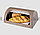 Хлебница для хранения хлебобулочных изделий пластиковая плетеный узор прозрачная крышка цвет светло-коричневый, фото 3