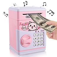 Детский сейф-копилка с кодом и купюроприемником piggy bank